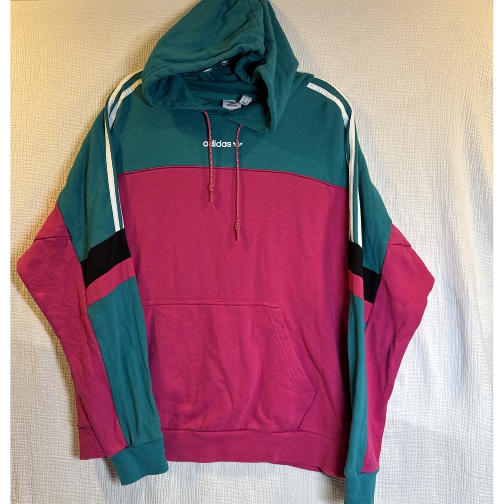 Womens Adidas Originals Boyfriend Hoodie GC8769 Teal Pink Black Medium